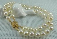 Wholesale row mm white Natural south pearl bracelet k gold clasp