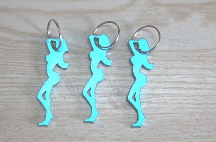 72MMX24MM Multi Color Aluminum Beautiful Girl Bottle Opener With Keychain wedding party supply