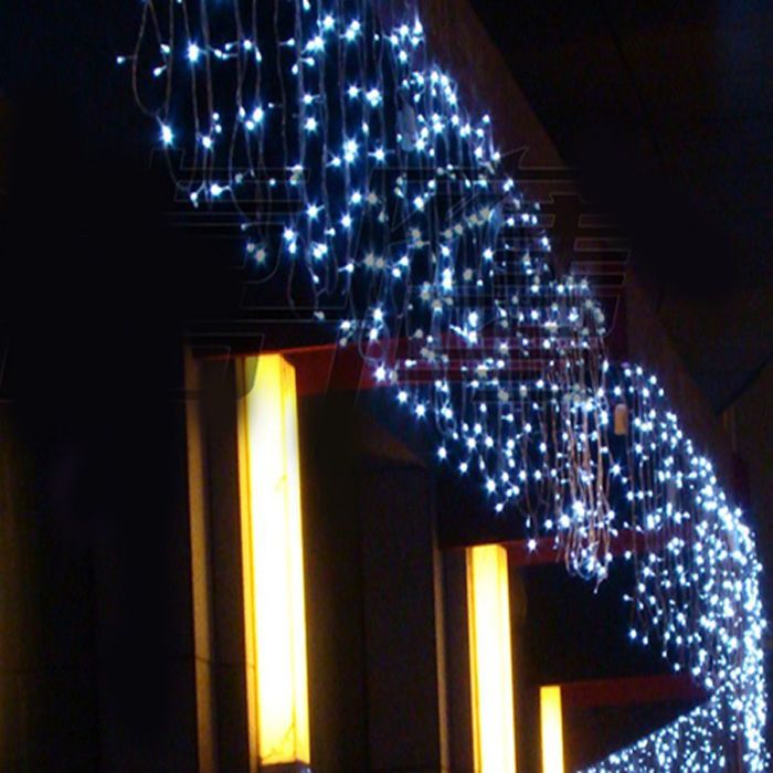 6m * 1m 256ELÉS Rideau Light String Christmas Jardin Décoration Partie de mariage Maison de vacances Flash String Fairy Lamp