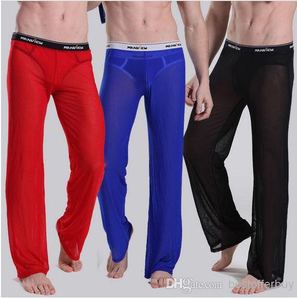 Manview New Mens Sexy Gauze Lounge Pants Comfy Breathable Pajama Pants