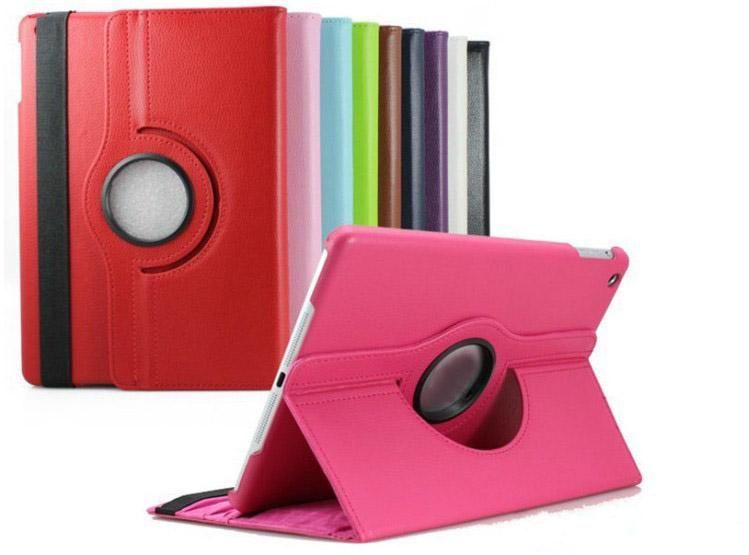 Funda de cuero PU giratoria de 360 grados para ipad 2/3/4 para ipad5 ipad air smart stand con imán