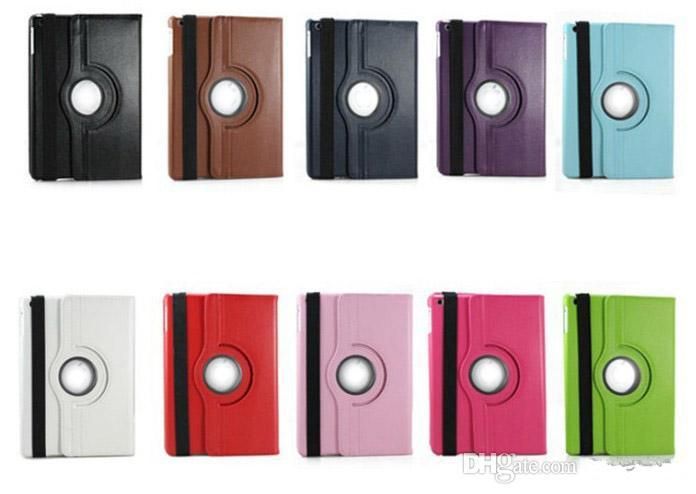 Funda de cuero PU giratoria de 360 grados para ipad 2/3/4 para ipad5 ipad air smart stand con imán