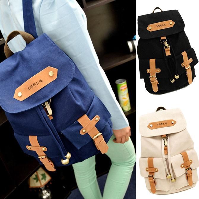 S5Q Korean Cute Women's Lady Vintage Satchel Backpack Shoulder School