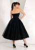 2019 Black Short Homecoming Dress Strapless Tulle Tea Length Cocktail Party Dresses Plus size Graduation Custom Made