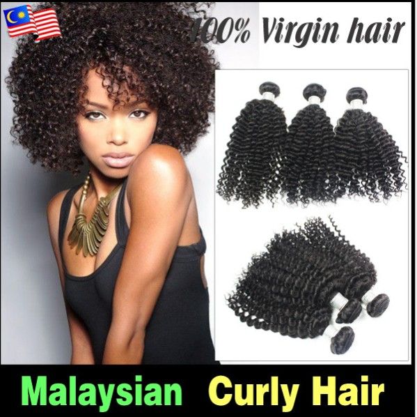 Wholesale - - Factory Price!!! mix length 12"-28" Malaysian virgin hair kinky curly wave unprocessed extension 50g/pcs 1B# natural color