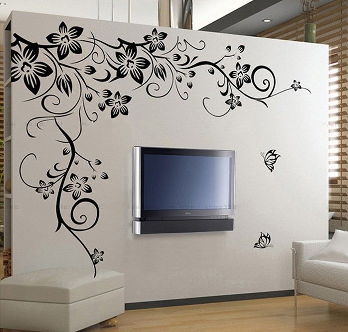 Compre La Decoración Del Hogar Hermosa Flor De Vinilo Papel De Pared