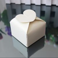 Wholesale 100 Heart Square Box Wedding Favor Gift Jewelry Boxes White Pink Purple Ivory