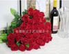 Amante de la venta al por mayor de las flores artificiales de la rosa del terciopelo rojo solo