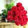 Amante de la venta al por mayor de las flores artificiales de la rosa del terciopelo rojo solo
