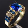 EXCLUSIVE Women's Blue Tanzanite 10KT Yellow Gold Filled Band Ring 9/10 Hot Gift