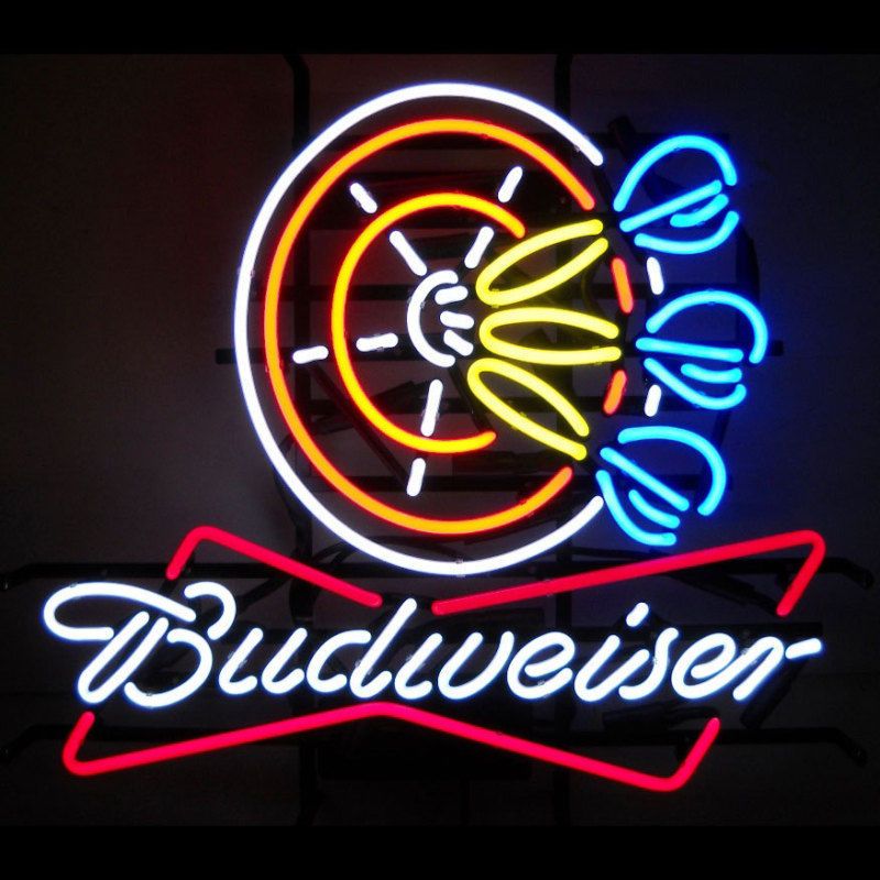 NEW BUDWEISER BUD BEER POKER DARTS NEON SIGN LIGHT From Huangxiaxing