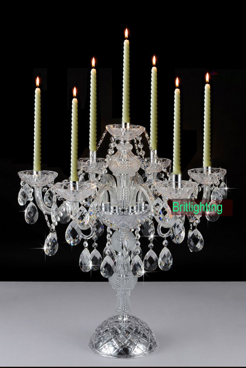 Modern Desk Crystal Candelabra Centerpieces Wedding Glass Arms Crystal