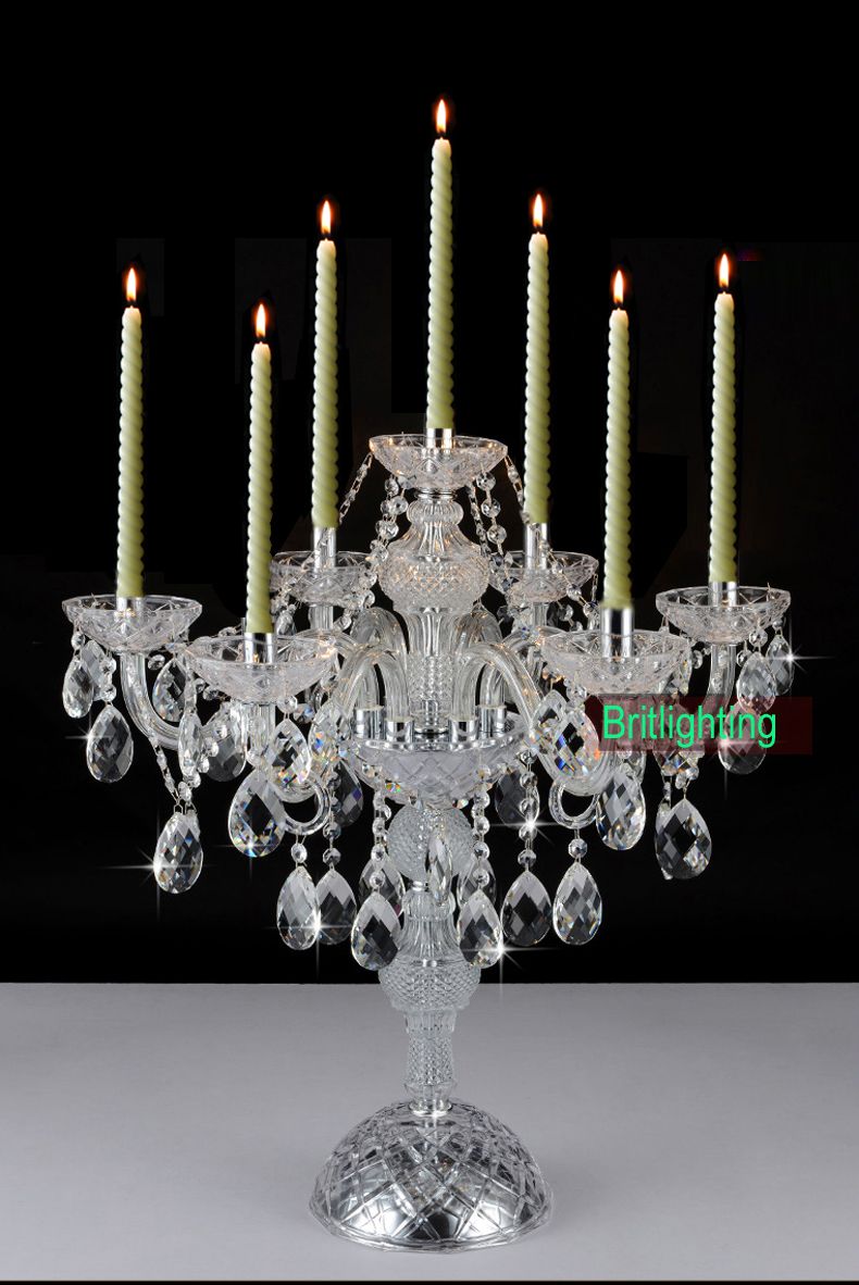 Modernes Schreibtisch Kristall Candelabra Mittelstücke Hochzeit Glas Arme Kristall Candelabra Kann ajustable Kristall Tischlampen Kerze Freies Verschiffen