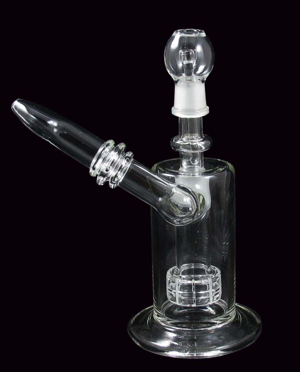 D020 W Bubbler Glass Water Percolator Smoking Pipe Two Functions From