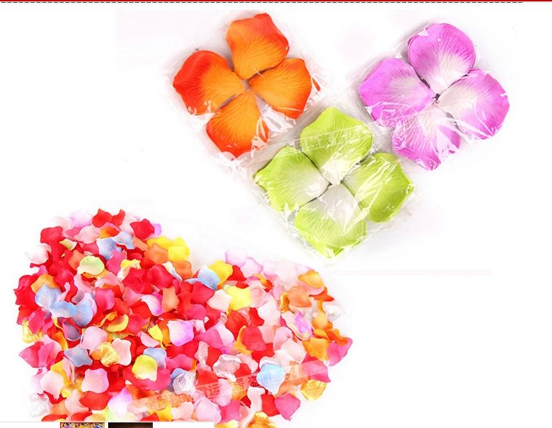 Wholesale Rainbow Colorful Flower Petals Bulk Silk Rose Petals Wedding Accessories 15bags /Bag