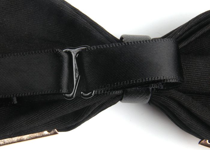 New Bow Tie Mens Polyester Adjustable Bowtie Solid Mental Decorated ...
