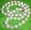 18inches 9-9.5mm Akoya Natural White Pearls Halsband 925 Silver