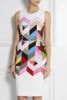 Multicolored geometric print women dress Issy stretch-crepe dresses 4958