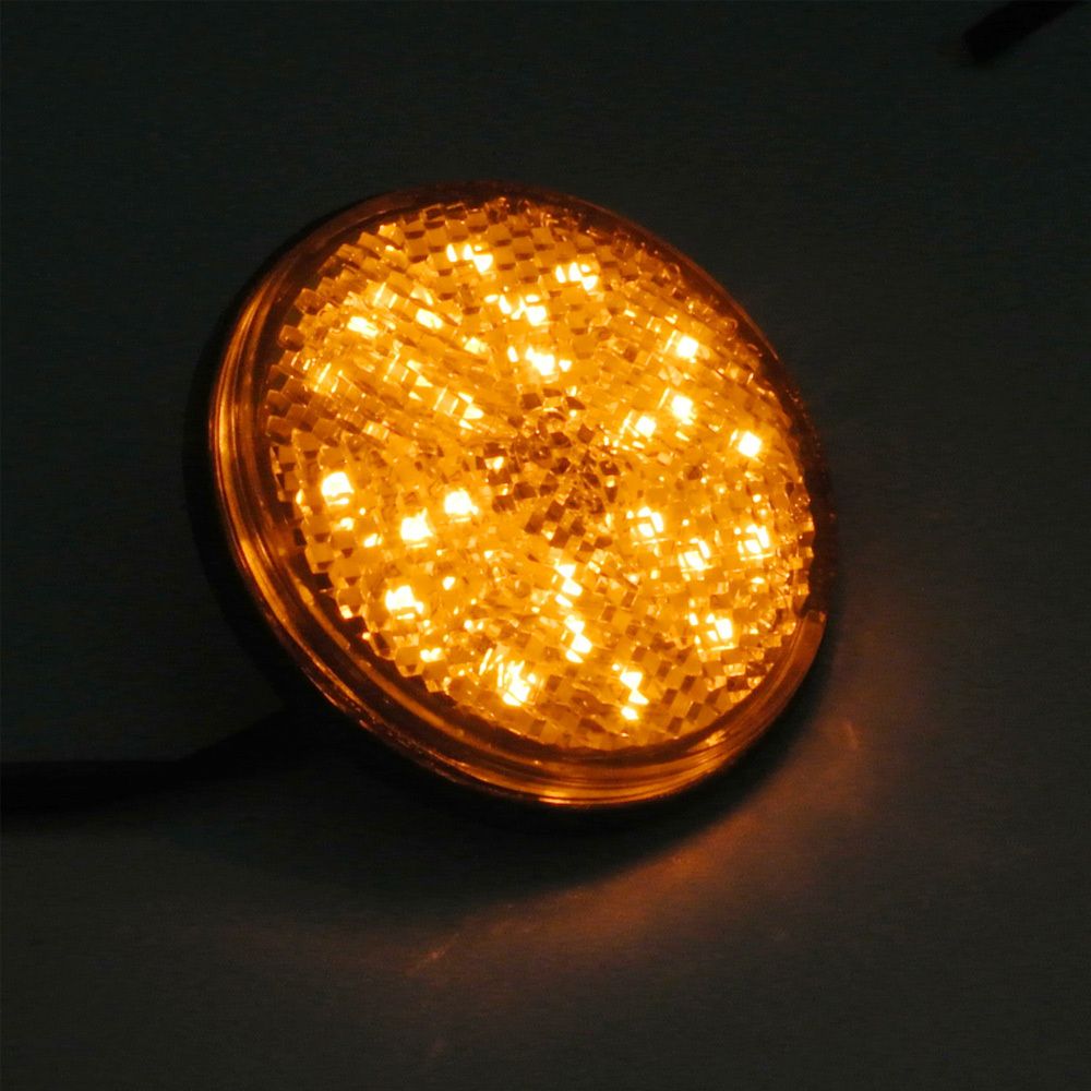 2019 5 Off ! 2*AMBER LED Reflectors Round Brake Light Universal Motorcycle Brake Lights From