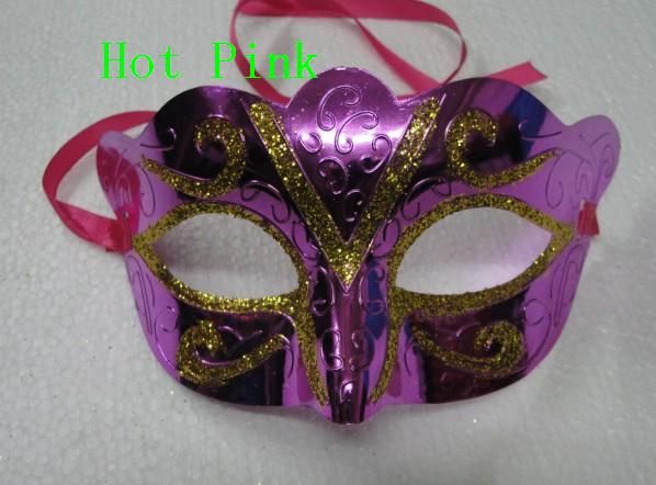 Goudpoeder Geschilderd Masker Halloween Masquerade Maskers Mardi Gras Venetiaanse Dansfeest Gezicht Het Masker Gemengde Kleur 50 Stks