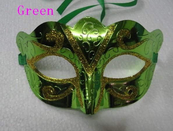 Goudpoeder Geschilderd Masker Halloween Masquerade Maskers Mardi Gras Venetiaanse Dansfeest Gezicht Het Masker Gemengde Kleur 50 Stks