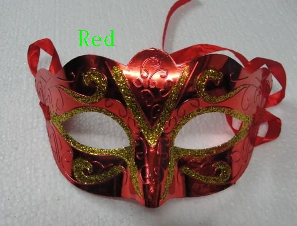 Goudpoeder Geschilderd Masker Halloween Masquerade Maskers Mardi Gras Venetiaanse Dansfeest Gezicht Het Masker Gemengde Kleur 50 Stks