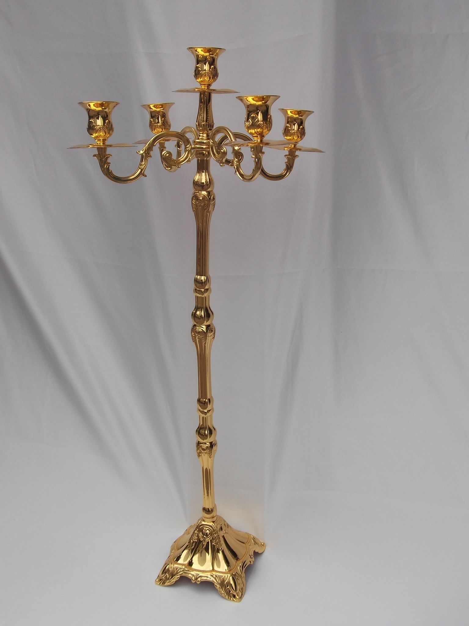 ElegantDesigns 83cm Candelabra Golden Plated Zinc Alloy Candle Holder