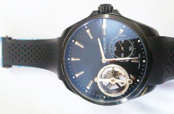 

мода калибр 11 старинные мужские платья часы роскошные маятник турбийон механическая прозрачная резина повседневная мужчины спорт наручные ч, Slivery;brown