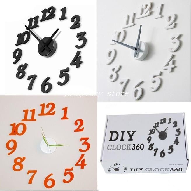 New Design Funny Clock SImple DIY Wall Clocks Black Morden House DIY
