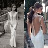 Sheer Wedding Dresses Garden Sheer Lace Covered Button Short Sleeves Mermaid Wedding Dresses Dress Sexy Mermaid