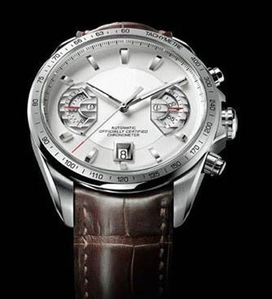 

Fa hion ca ual brown leather watch trap calibre 17 men automatic mechanical tainle wri twatch luxury wi brand men port watche date
