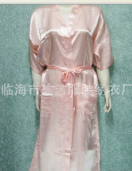 Unisex Mens Dames Dames Solid Plain Satijn Lange Robe Pyjama Lingerie Nachtkleding Kimono Toga PJ's # 3449
