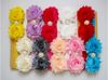 Commercio all'ingrosso - Shabby Baby Head Bands Fiore in raso e chiffon con perle Strass Accessori per capelli per bambina fascia per capelli 50PCS / LOT Shipp gratuito