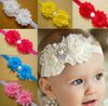 Commercio all'ingrosso - Shabby Baby Head Bands Fiore in raso e chiffon con perle Strass Accessori per capelli per bambina fascia per capelli 50PCS / LOT Shipp gratuito