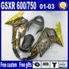 Suzuki K1 2001 2002 2003 GSXR600 / 750 Mavi Yeşil Corona Fairing Satış Sonrası Parçaları 01-03 GSXR 600 750 LP65 + Koltuk Kovaları