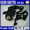 ABS Plastic Fairing Kit för Suzuki GSX-R 600/750 K1 2001-2003 GSXR 600 750 01 02 03 Black Blue White Fairings Set