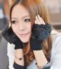 2014 Winter New Fashion Soft Women Warm Faux Fur Gloves Female Rabbit Hair Knitted Thicken Fingerless Mittens Classic Short Keyboard gloves