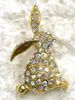 Broche en forme de lapin de pâques avec strass en cristal entier, broche C1847458232