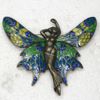 Gros C877 B saphir cristal strass émaillage fée ange papillon broche broche bijoux