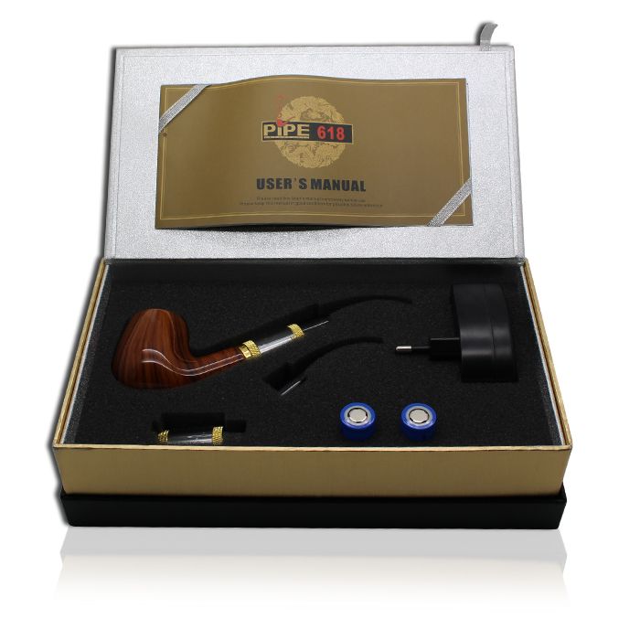 DHL Fast Shipping E Pipe 618 Health Smoking Pipe Electronic Cigarette Pipe Imitate Solid Wood