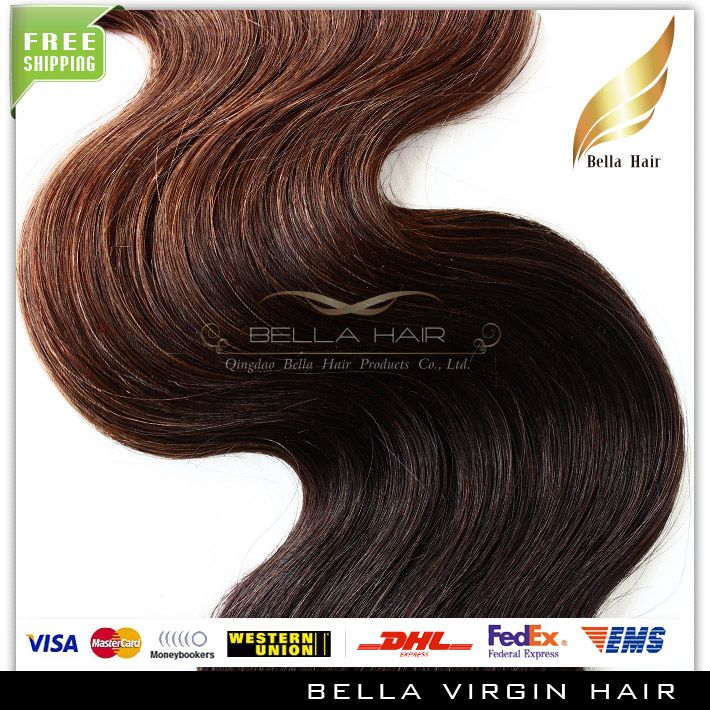 Queen Hair Products 2 Tone Ombre Weefs Peruviaanse Omber Haar Body Wave Menselijk Haar Inslag Nieuwe Ster T-Kleur Hairextensions DHL Gratis verzending