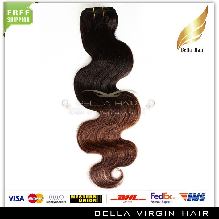 Nieuwe Star Ombre Haarverlenging Peruviaanse Menselijke Haar Body Wave Golvend 2 Tone Ombre Weeft Koningin Haarproducten DIP DYE T # 1B / # 4 Kleur Ombrahair