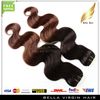 Queen Hair Products 2 Tone Ombre Weefs Peruviaanse Omber Haar Body Wave Menselijk Haar Inslag Nieuwe Ster T-Kleur Hairextensions DHL Gratis verzending