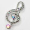 12pcs/lot Wholesale Crystal Rhinestone Music Note Pin Brooch Fashion brooches pins Costume jewelry gift C917