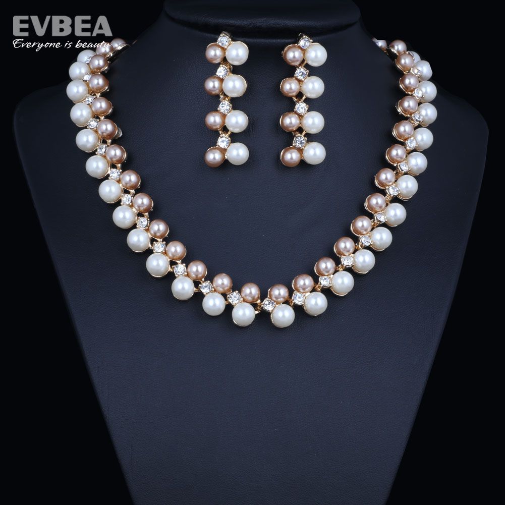 Long Necklaces With Pearls Women White Pearl Necklace Set Bridal Pearl