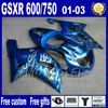 Suzuki GSX-R 600/750 K1 2001-2003 GSXR 600 750 01 02 03ロードレーシングフェアリングセットUY37のABSプラスチックフェアリングキット