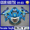 Suzuki GSX-R 600/750 K1 2001-2003 GSXR 600 750 01 02 03ロードレーシングフェアリングセットUY37のABSプラスチックフェアリングキット