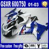 ABS Fairing Kit لسوزوكي GSX-R 600/750 K1 2001-2003 GSXR 600 750 01 02 03 صفراء أسود Moto Bodywork Fairings UY61