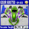 ABS Fairing Kit لسوزوكي GSX-R 600/750 K1 2001-2003 GSXR 600 750 01 02 03 صفراء أسود Moto Bodywork Fairings UY61