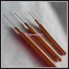Cabo de bambu threader puxando laço gancho agulhas para micro anel de cabelo 12 pcs por lote
